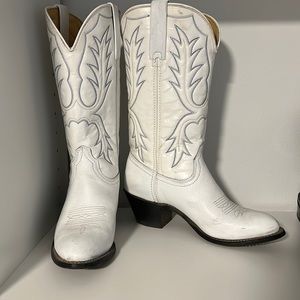 White Western Boots (worn once)